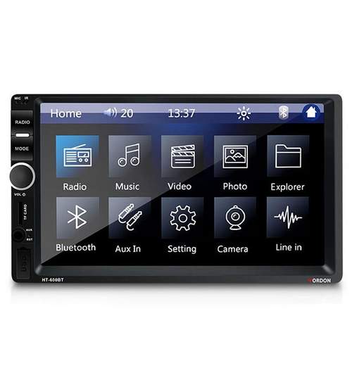 MP3 Player Universal 2DIN Auto cu Radio FM, Touchscreen Display 7 inch, Telecomanda, Bluetooth, USB, MicroSD, AUX, Karaoke, Putere 4x45W, Vordon