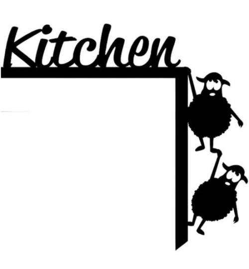 Decoratiune semn Kitchen Krodesign KRO-1099, dimensiune 30x30 cm, negru FMG-KRO-1099