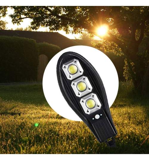 Lampa solara stradala Bass BS-5922, senzor de miscare, telecomanda, 180 W, IP65, 900 lm, culoare lumina reglabila 2700-6000K FMG-BS-5922