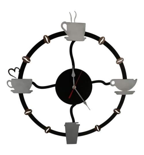 Ceas de perete metalic Krodesign Coffee Time, diametru 50 cm FMG-KRO-1017