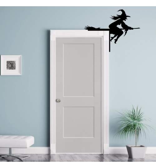 Decoratiune Bad Witch Halloween KRO-1110, dimensiune 45x40cm, negru FMG-KRO-1110