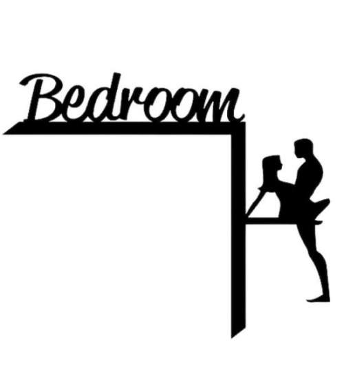Decoratiune usa Bedroom Krodesign KRO-1105, dimensiune 45x40cm, negru FMG-KRO-1105