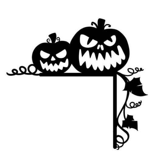 Decoratiune usa Halloween Pumpkin Krodesign KRO-1106, dimensiune 45x40cm, negru FMG-KRO-1106