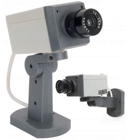 Camera falsa de supraveghere cu LED IR rosu, 180x50x100 mm, 3xAA, culoare alb/gri
