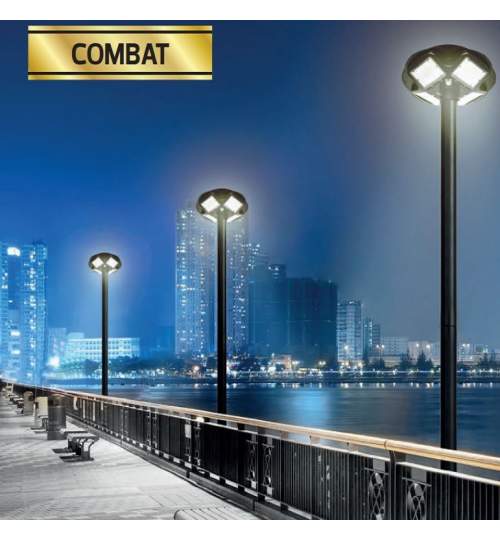 Lampa stradala solara Combat-150, Li-Ion, 150W, 1400 lm, senzor de miscare, IP65, 6400K, Telecomanda FMG-074-011-0150/6400K