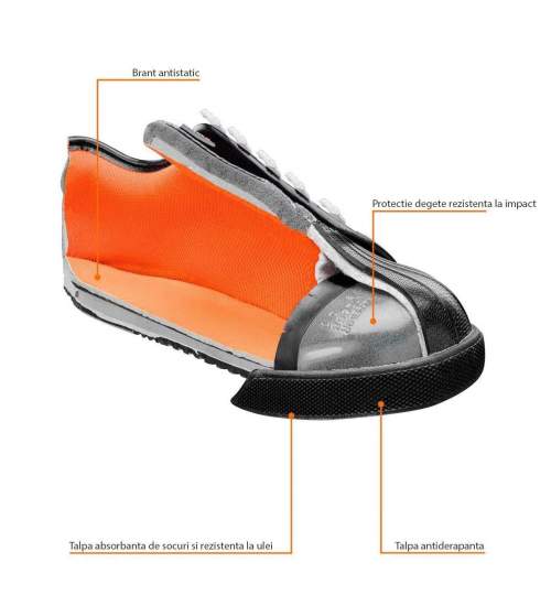 Pantofi de lucru cu protectie otel, SB, SRA, talpici/branturi, marimea 44, NEO MART-82-115