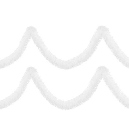 Ghirlanda artificiala, beteala decorativa pentru bradul de Craciun, lungime 6 m, diametru 7 cm, Alb