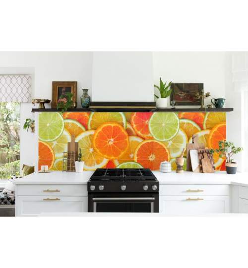 Panou decorativ, PVC, model citrice, portocaliu, 96x48.5cm MART-PVC0054