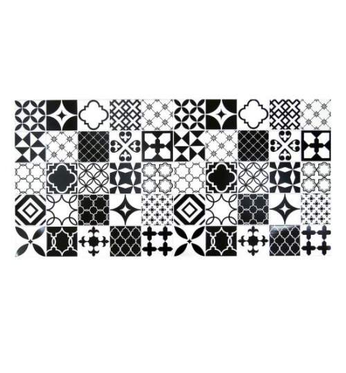 Panou decorativ, PVC, model mozaic, alb si negru, 96x48.5cm MART-PVC0003