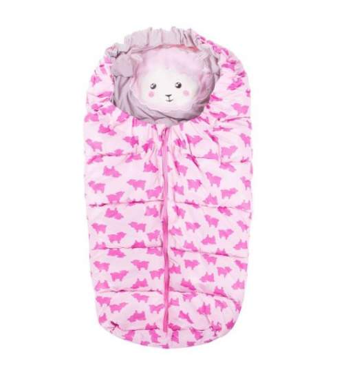 Sac de dormit pentru copii, bebelusi, roz, 80x45/40 cm, Springos MART-SB0007