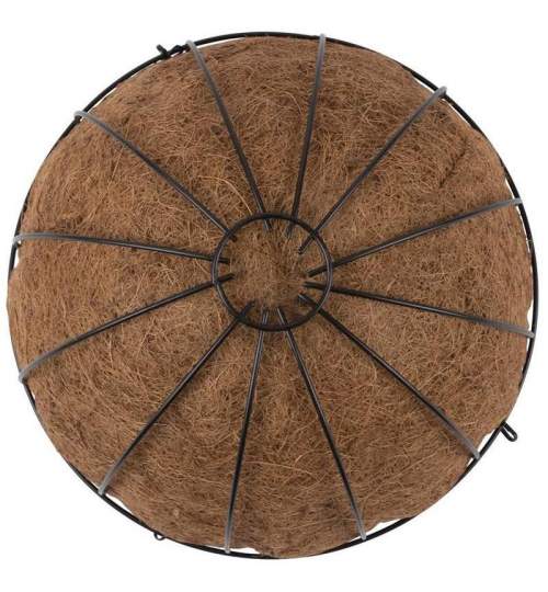 Ghiveci decorativ cu lant, rotund, nuca de cocos, 25x25x12 mm MART-221839