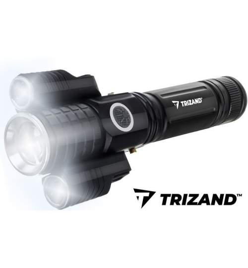 Lanterna aluminiu, LED T6 + CREE, 300 lm, zoom, USB, Trizand MART-00018369-IS