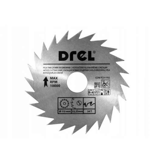 Disc circular, 24 dinti, 115 mm, Drel MART-CON-TCV-1102