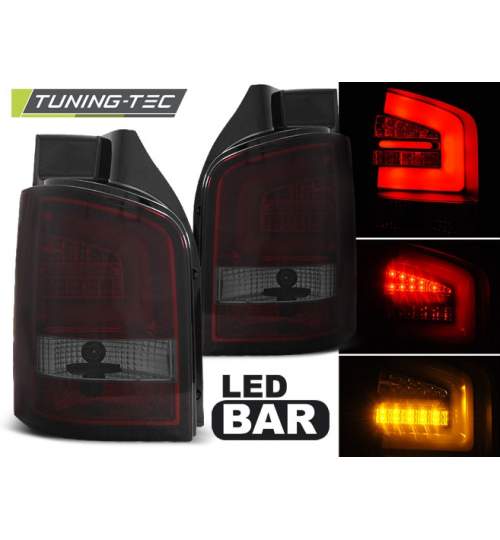 Stopuri LED compatibile cu VW T5 04.10-15 Rosu Fumuriu LED BAR KTX3-LDVW99