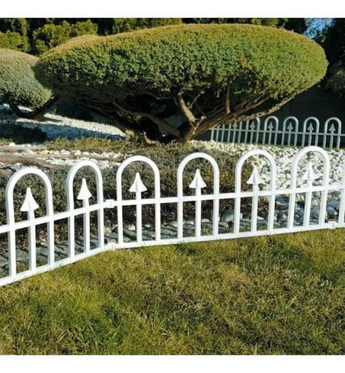Gard de gradina decorativ, plastic alb, set 4 buc, 60x30.5 cm MART-DOS2354A