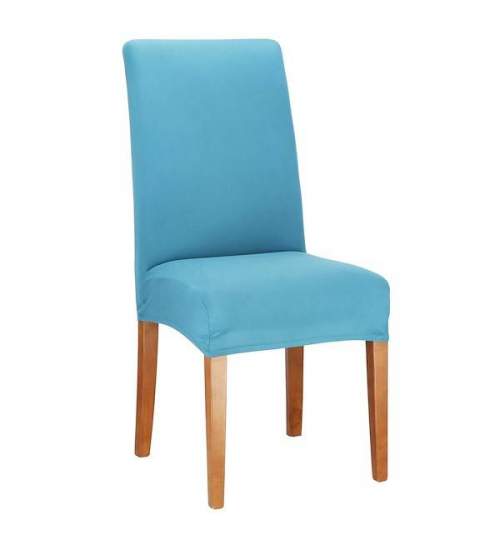 Husa scaun dining/bucatarie universala din spandex, culoare Albastru deschis