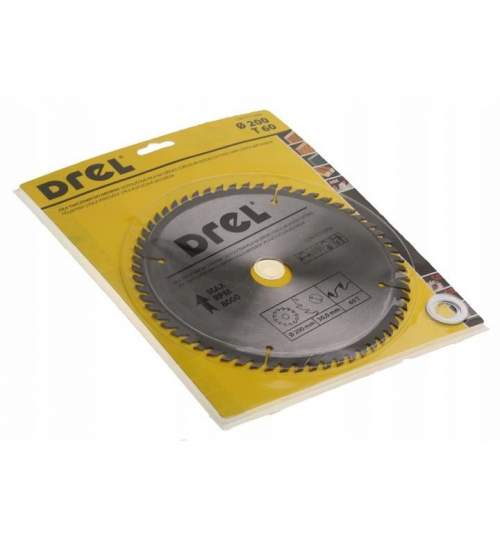 Disc circular vidia, 60 dinti, 200 mm, Drel MART-CON-TCT-2006