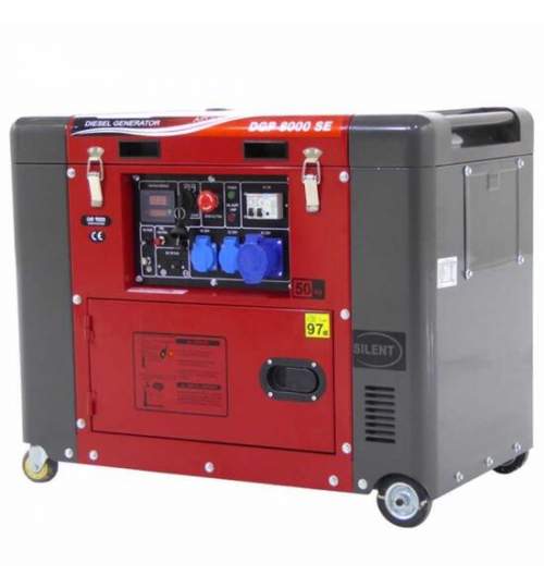 Generator Diesel Super Silent GeoTech Pro DGP 8000SE, putere nominala 5.5 kW, Monofazat, AVR, pornire la cheie FMG-K500151