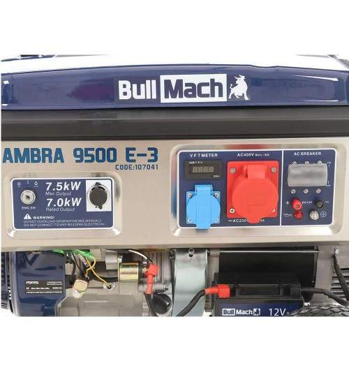 Generator de current pe benzina BullMach Ambra 9500 E-3, putere nominala 7 kW, Trifazat, AVR, ATS pornire automata FMG-K602422