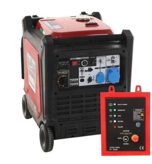 Generator pe benzina tip Inverter GeoTech PRO PTGA 9000, 7 kW, 4 timpi, Monofazat, Pornire automata ATS FMG-K601366