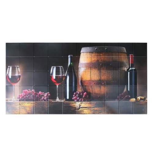 Panou decorativ, PVC, model vin, maro si negru, 96x48.5 cm MART-PVC0008