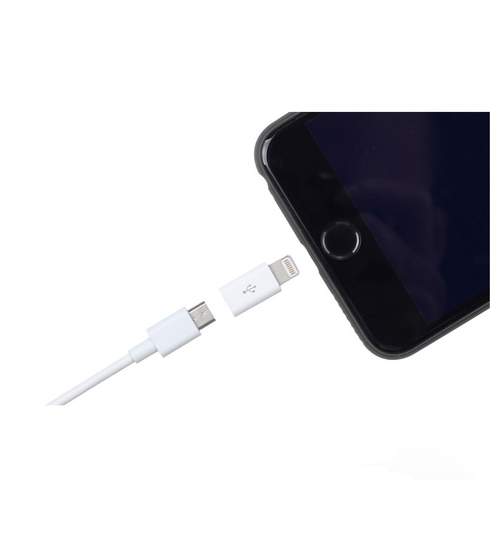 Adaptor Lightning de la Micro USB la Apple iPhone, culoare Alb