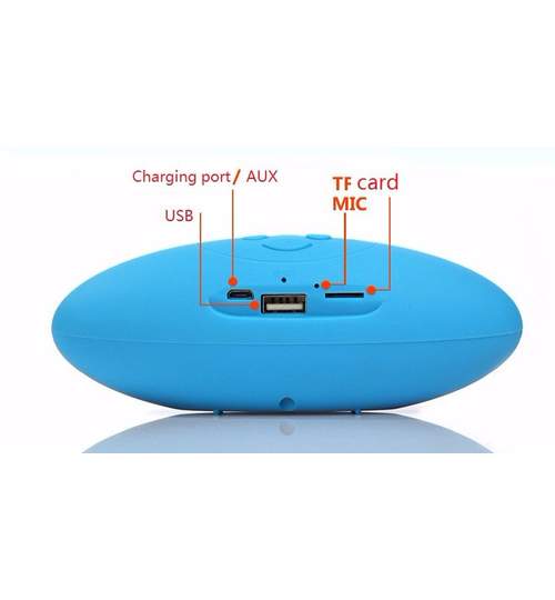 Boxa audio portabila MINI X6 cu Bluetooth, MP3, FM, USB, Slot Micro SD + microfon incorporat, culoare Alb