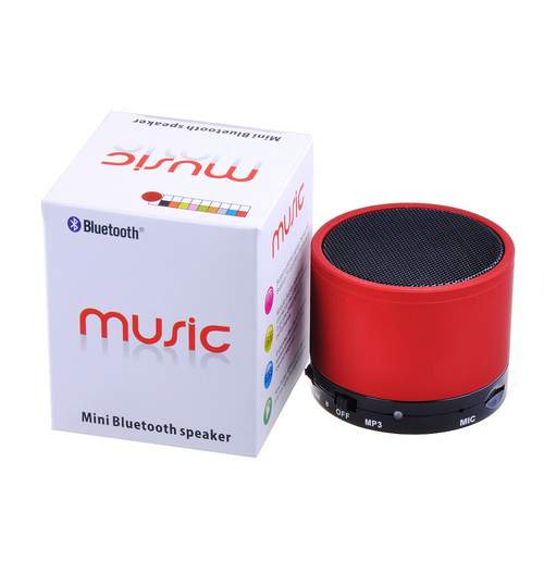 Boxa Portabila Wireless cu Bluetooth, FM, USB, Slot Micro SD, AUX + microfon incorporat si LED, culoare Alb