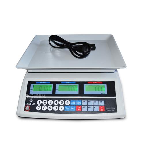 Cantar comercial electronic cu afisaj LCD, Capacitate 30 kg