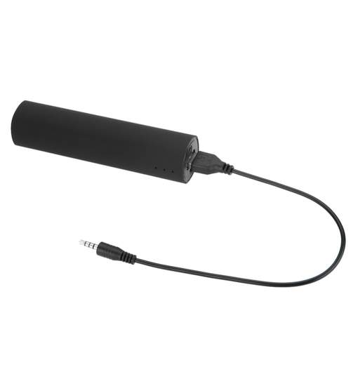 Mini Sistem Audio Portabil 3-in-1, Boxa, PowerBank 1000mAh si Suport Telefon + Cablu USB si Jack, Culoare Alb
