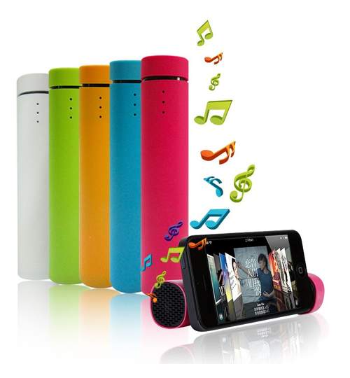 Mini Sistem Audio Portabil 3-in-1, Boxa, PowerBank 1000mAh si Suport Telefon + Cablu USB si Jack, Culoare Rosu