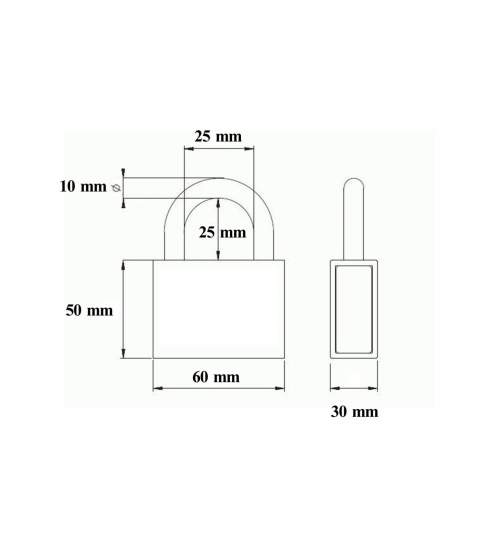 Lacat Profesional 60 mm, 3 chei, BLOSSOM MART-252069