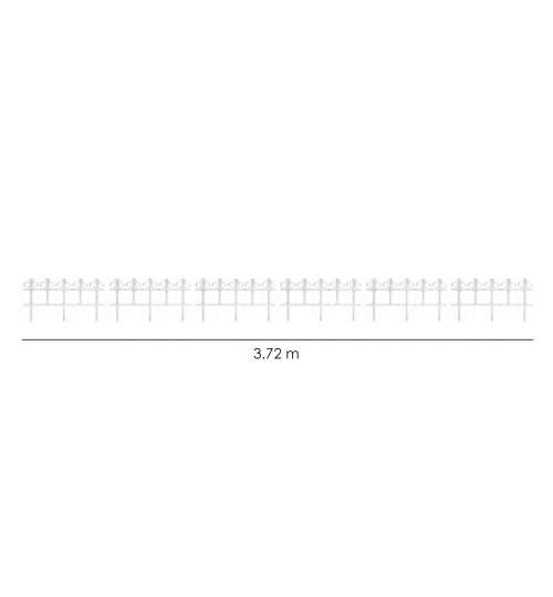 Gard de gradina decorativ, din plastic, maro inchis, set 6 buc, 3.72 m x 34 cm MART-IPLB-R222
