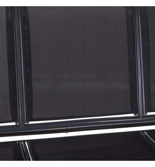 Balansoar gradina, 3 locuri, gri inchis, 170x109x150 cm, Fiona  MART-GS0010