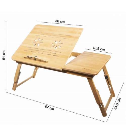 Masa pentru laptop, Artool, pliabila, lemn, natur, 67x34.5x51 cm MART-14941_1