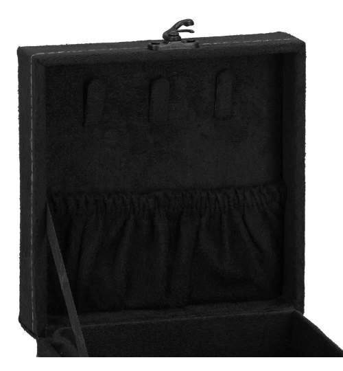 Cutie pentru bijuterii, catifea, negru, 12x12x12 cm, Springos MART-HA1044