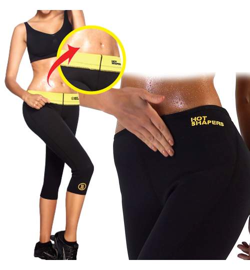 Set Fitness Pantaloni + Centura Hot Shapers din Neopren pentru Slabit si Modelare Corporala, Marimea L
