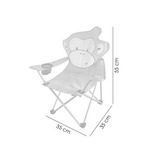 Scaun pliabil gradina, camping, pescuit, pentru copii, model maimuta, max 60 kg, 35x35x55 cm   MART-802153