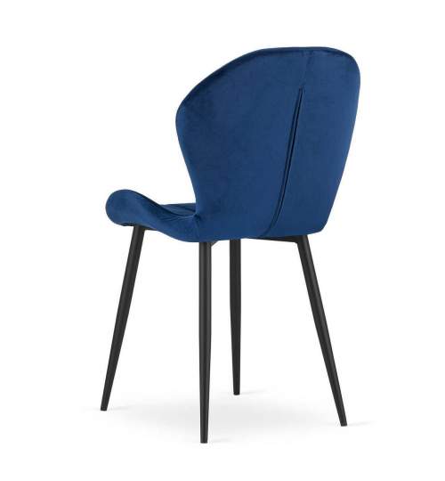 Set 4 scaune stil scandinav, Artool, Terni, catifea, metal, bleumarin, 50x62x86 cm MART-3554_1S
