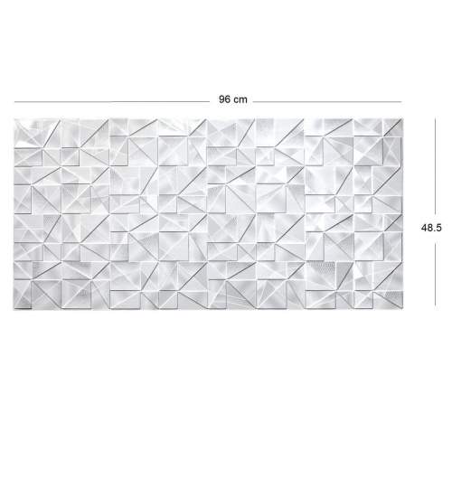 Panou decorativ, PVC, model marmura 3D, abstract, nuante gri, 96x48.5 cm  MART-PVC0063