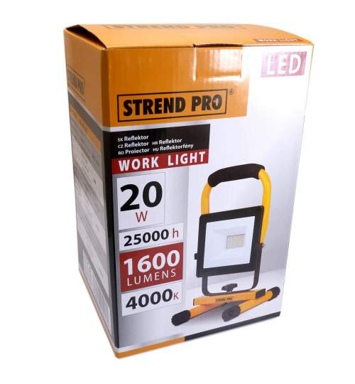Proiector lucru, LED SMD, cu stativ, 20 W, 1600 lm, IP65, Strend Pro MART-2171422