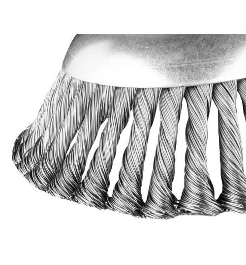 Perie sarma, tip cupa, cu toroane, pentru motocoasa/trimmer, otel, 150x25.4 mm, Graphite  MART-55H100