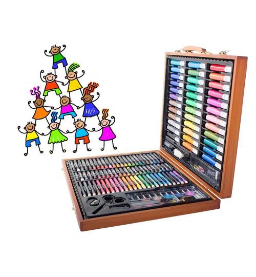 Set pictura si desen pentru copii, Verk Group, trusa plastic, cu accesorii, 150 piese MART-18231_VG