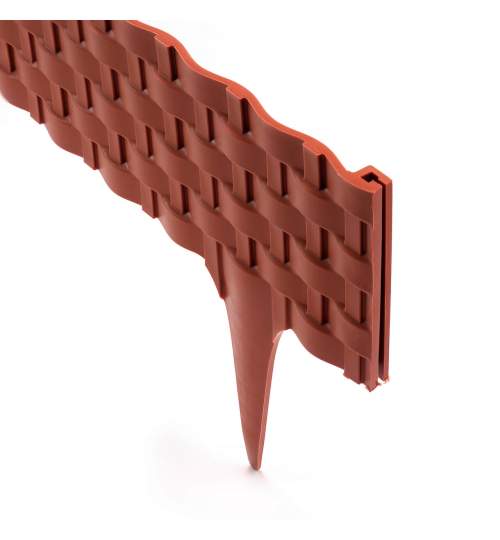Gard pentru gradina din plastic flexibil, set 3 buc, 800x100/200 mm, 2.40 m MART-2171288