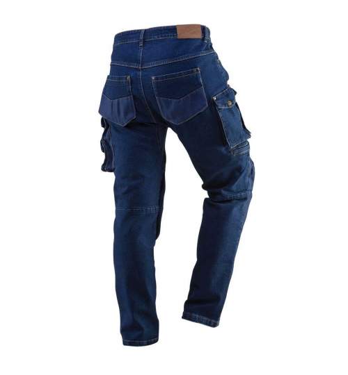 Pantaloni de lucru tip blugi, cu intariri pentru genunchi, model Denim, marimea M/50, NEO MART-81-228-M