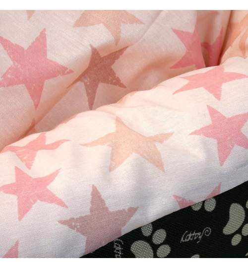 Culcus moale, pentru caine/pisica, model cu stelute, roz, 100 cm MART-360222