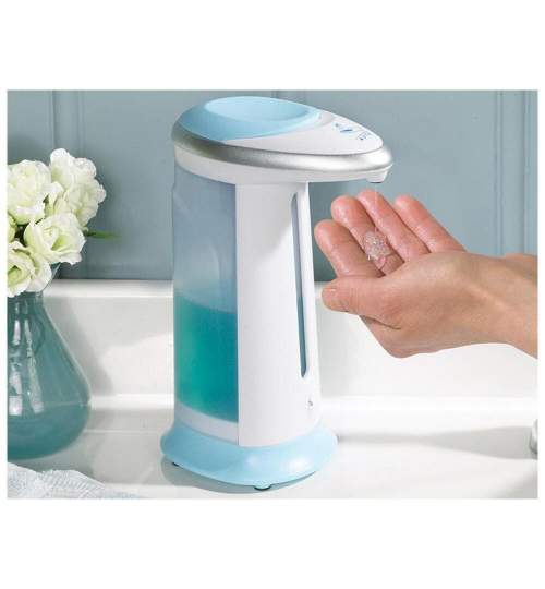Dozator automat pentru sapun lichid, Verk Group, cu senzor, plastic, alb, 4xAAA, 300 ml, 13x20 cm MART-15777_VG