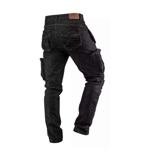 Pantaloni de lucru cu 5 buzunare, model DENIM, negru, marime L, NEO MART-81-233-L