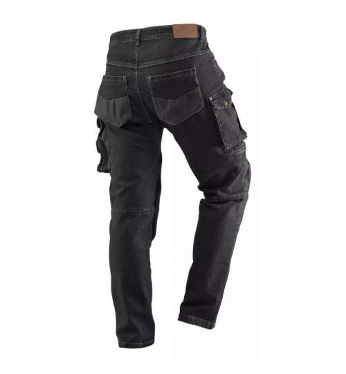 Pantaloni de lucru tip blugi, NEO, model Denim, negru, marimea L/52 MART-81-236-L