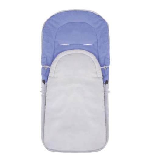 Sac de dormit pentru copii, bebelusi, cu husa, gri si albastru, 90x43/35 cm, Springos MART-SB0036
